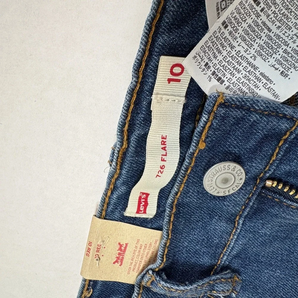 Levi's 726 Flare Jeans Kids Size 10 NWT‎ Blue High Rise Stretch Denim Retro Boho